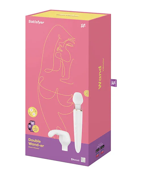 Satisfyer Female Sex Toys Satisfyer Double Wander Rechargeable Silicone Waterproof Massager with Attachment White