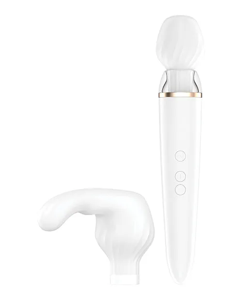 Satisfyer Female Sex Toys Satisfyer Double Wander Rechargeable Silicone Waterproof Massager with Attachment White