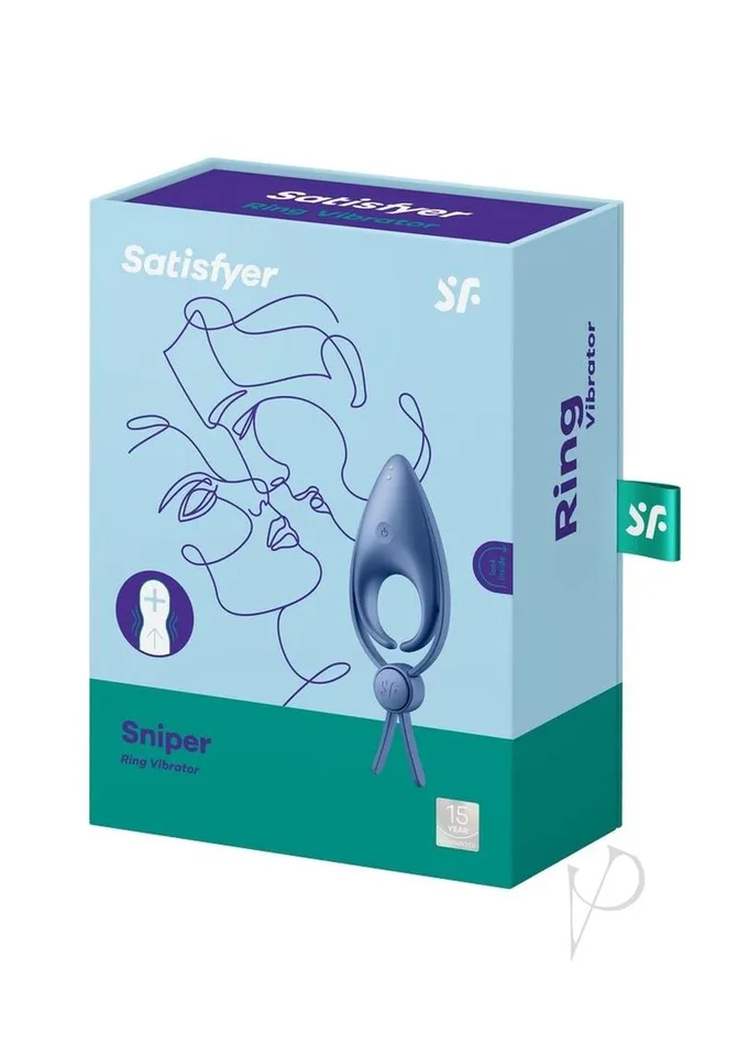 Satisfyer Men Sniper Rechargeable Silicone Vibrating Cock Ring GrayBlue Satisfyer Male Sex Toys Satisfyer Men Sniper Rechargeable Silicone Vibrating Cock Ring GrayBlue Satisfyer Male Sex Toys