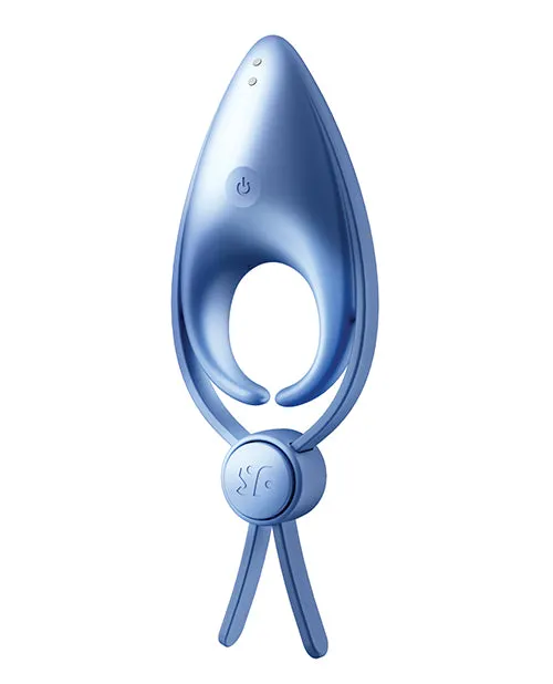 Satisfyer Men Sniper Rechargeable Silicone Vibrating Cock Ring GrayBlue Satisfyer Male Sex Toys