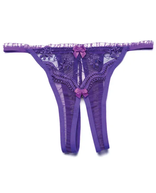 Scalloped Embroidery Crotchless Panty Purple OS Shirley Of Hollywood Vibrators Scalloped Embroidery Crotchless Panty Purple OS Shirley Of Hollywood Vibrators