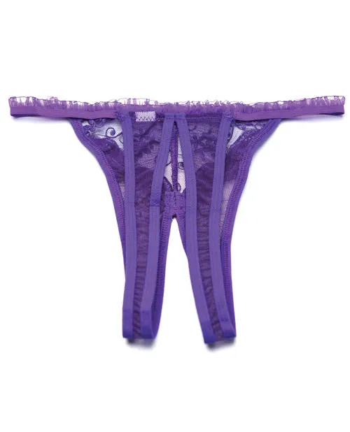 Scalloped Embroidery Crotchless Panty Purple OS Shirley Of Hollywood Vibrators Scalloped Embroidery Crotchless Panty Purple OS Shirley Of Hollywood Vibrators