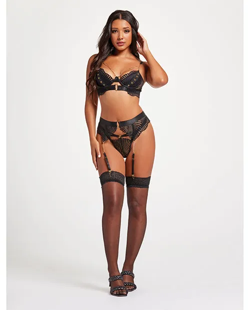 Scalloped Lace Bra wGold Chain Garter Belt Thong Black LG Seven Til Midnight Anal Scalloped Lace Bra wGold Chain Garter Belt Thong Black LG Seven Til Midnight Anal
