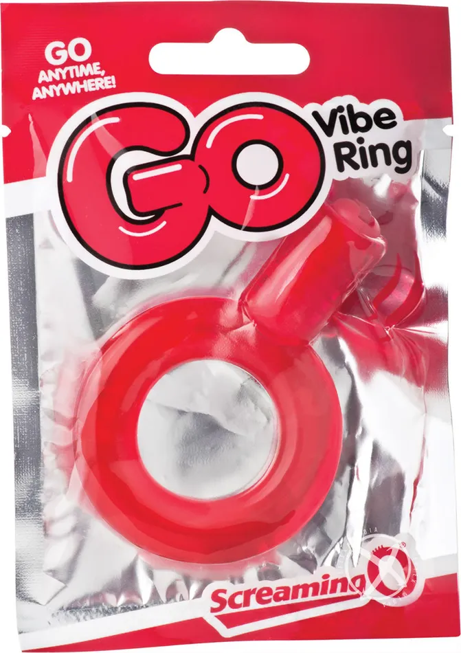 Screaming O Male Sex Toys Go Vibe Ring Disposable Cock Ring Red