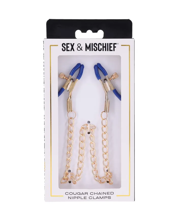 Sex and Mischief Cougar Chained Nipple Clamps GoldNavy Sex And Mischief Couples Sex and Mischief Cougar Chained Nipple Clamps GoldNavy Sex And Mischief Couples