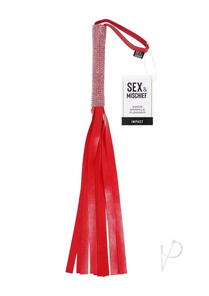 Sex And Mischief Vibrators Sex and Mischief Amor Sparkle Flogger Red