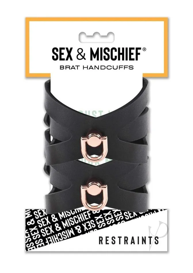 Sex And Mischief Vibrators Sex and Mischief Brat Handcuffs BlackRose Gold