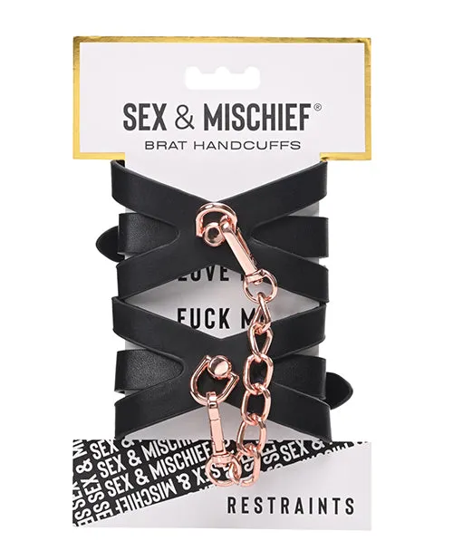 Sex And Mischief Vibrators Sex and Mischief Brat Handcuffs BlackRose Gold