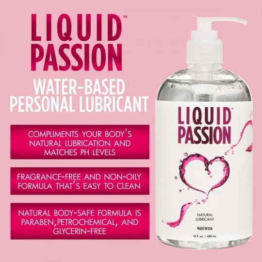 Sexual Health Wellbeing Passion Lubes Liquid Passion Natural Lubricant 16oz