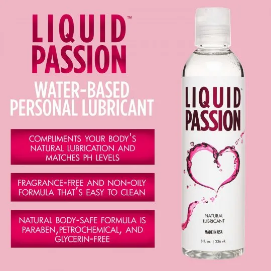 Sexual Health Wellbeing Passion Lubes Liquid Passion Natural Lubricant 8oz