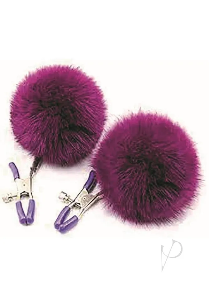 Sexy AF Nipple Clamps Puff Balls Purple Af Dildos Sexy AF Nipple Clamps Puff Balls Purple Af Dildos