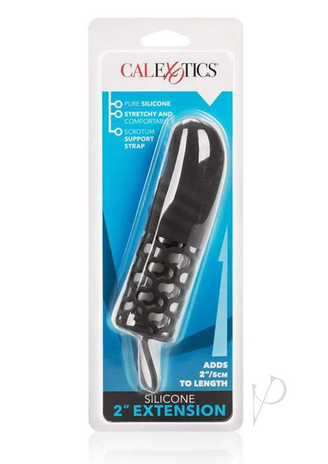 Silicone Penis Extender 2in Black Extensions Anal