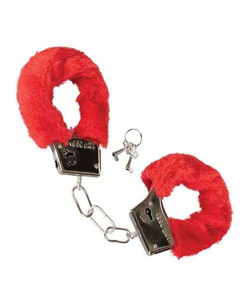 SimpleeDiscreet Restraints Playful Furry Cuffs Red