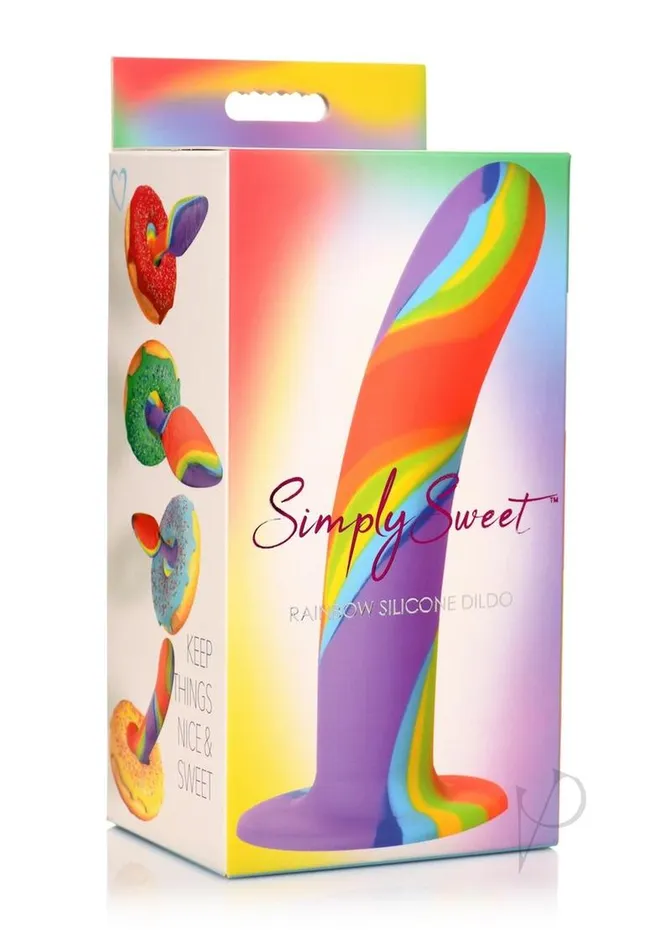 Simply Sweet Rainbow Silicone Dildo Multicolor Simply Sweet Dildos