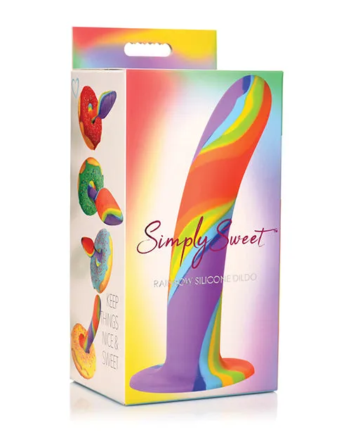Simply Sweet Rainbow Silicone Dildo Multicolor Simply Sweet Dildos