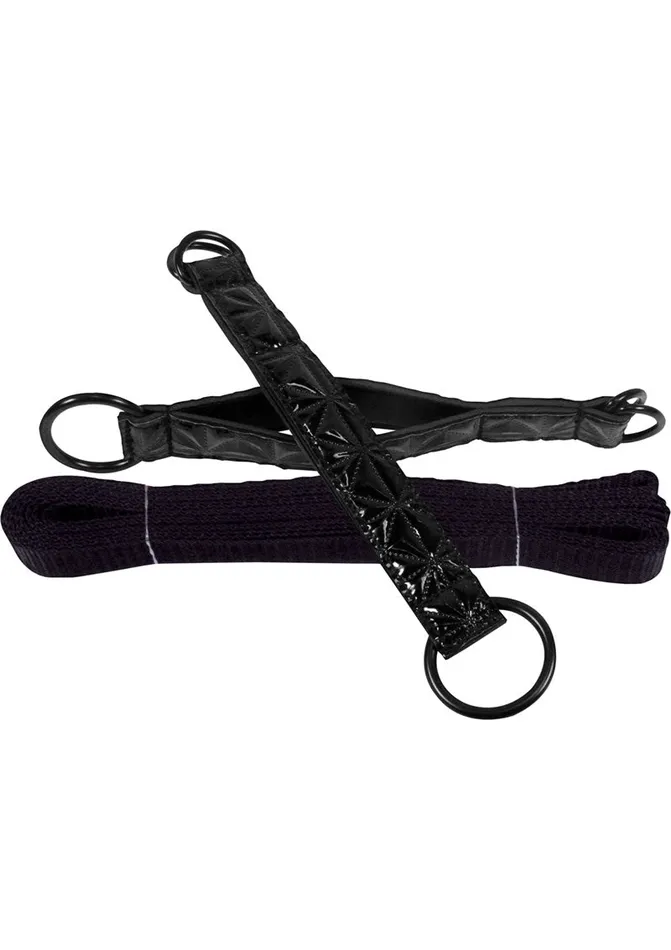 Sinful By Ns Novelties Anal Sinful Vinyl Bed Restraint Straps Kit Black
