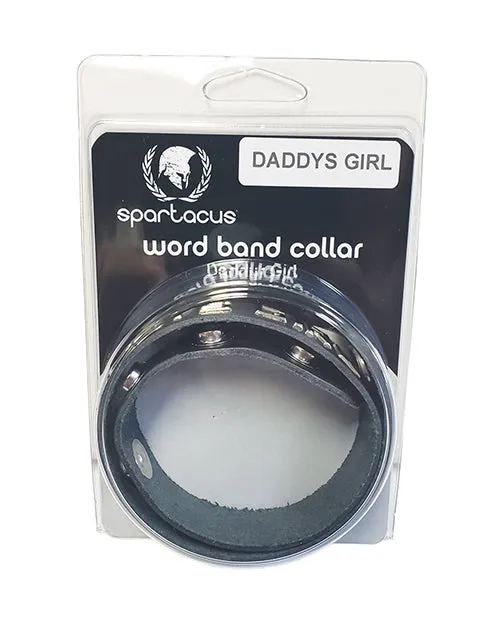 Spartacus Restraints Spartacus DADDYS GIRL Leather Collar Black