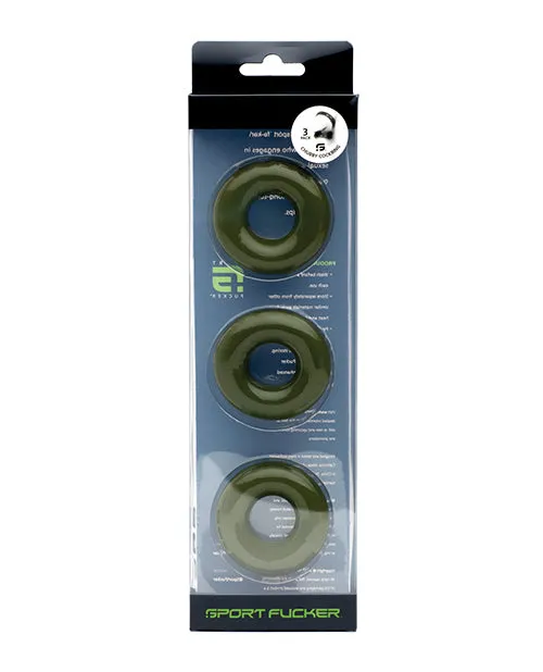Sport Fucker Chubby Cockring Pack of 3 Army Green Sport Fucker Anal