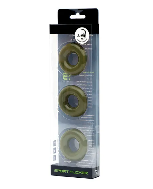 Sport Fucker Chubby Cockring Pack of 3 Army Green Sport Fucker Anal Sport Fucker Chubby Cockring Pack of 3 Army Green Sport Fucker Anal