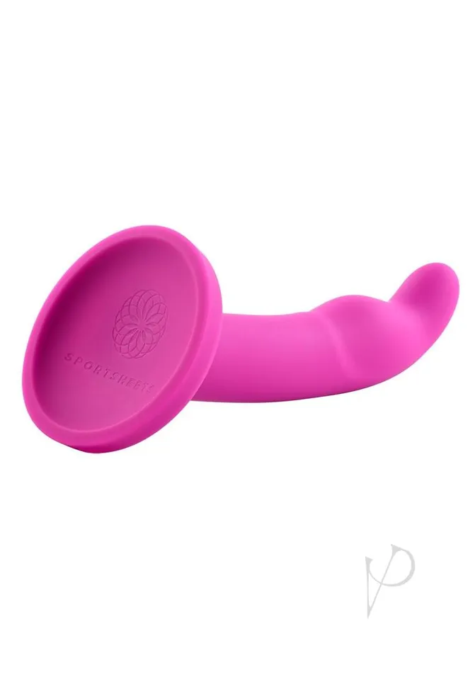 Sportsheets Female Sex Toys Tana Silicone Curved Dildo with Suction Cup 8in Pink