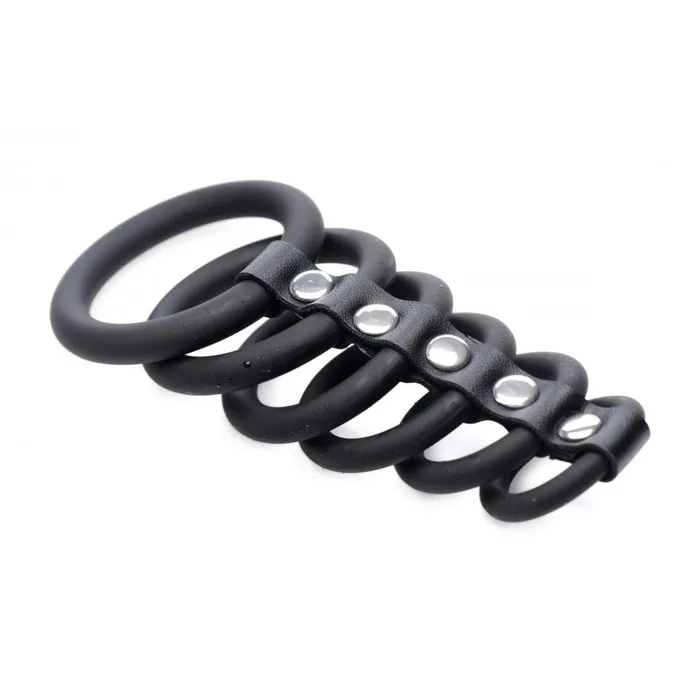 Strict Male Sex Toys 6 Ring Silicone Chastity Cage