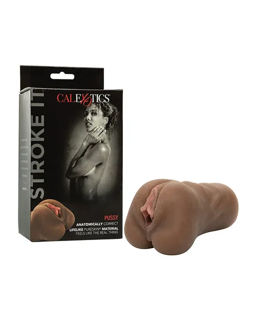 Stroke It Pussy Realistic Stroker Chocolate Stroke It Male Sex Toys