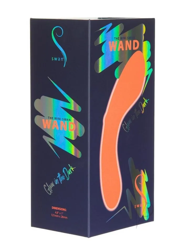 Swan Mini Swan Wand Rechargeable Silicone Glow in the Dark Massager Orange Swan Female Sex Toys Swan Mini Swan Wand Rechargeable Silicone Glow in the Dark Massager Orange Swan Female Sex Toys