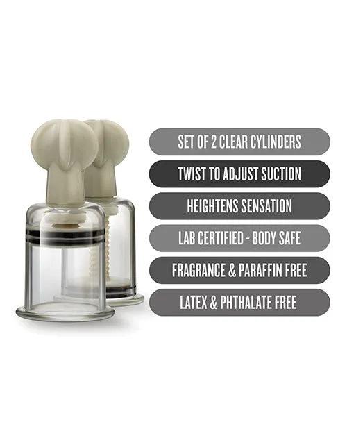 Temptasia Anal Temptasia Clit and Nipple Large Twist Suckers set of 2 Clear