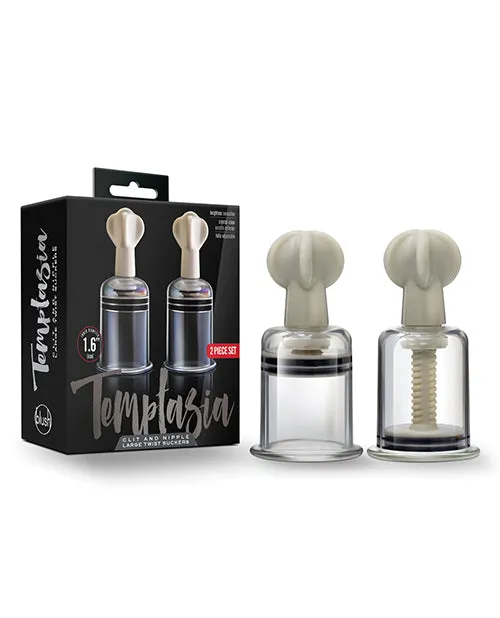 Temptasia Anal Temptasia Clit and Nipple Large Twist Suckers set of 2 Clear