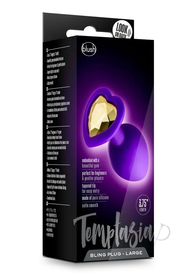 Temptasia Temptasia Bling Silicone Anal Plug Large 375in Purple Anal