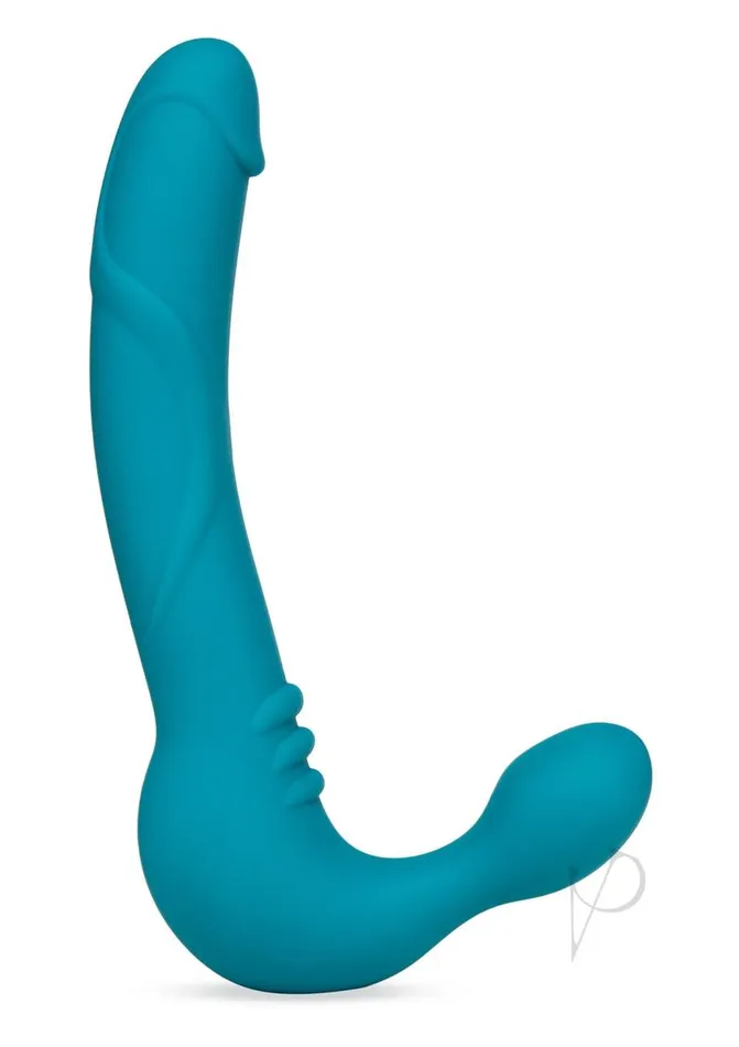 Temptasia Temptasia Luna Strapless Silicone Vibrating Dildo with Rechargeable Bullet 9in Teal Female Sex Toys Temptasia Temptasia Luna Strapless Silicone Vibrating Dildo with Rechargeable Bullet 9in Teal Female Sex Toys