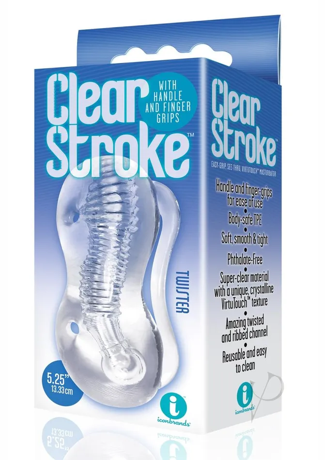 The 9s Clear Stroke Twister Masturbator 525in Clear The 9s Male Sex Toys