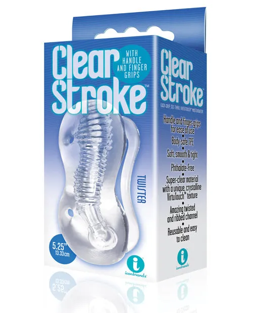 The 9s Clear Stroke Twister Masturbator 525in Clear The 9s Male Sex Toys
