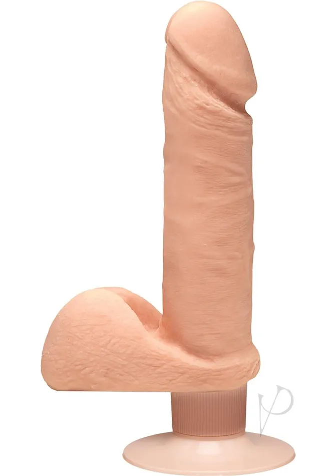 The D Dildos The D Perfect D Ultraskyn Vibrating Dildo with Balls 7in Vanilla