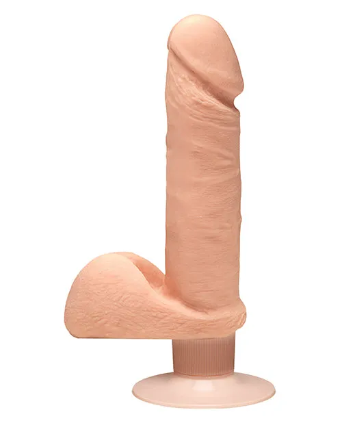 The D Dildos The D Perfect D Ultraskyn Vibrating Dildo with Balls 7in Vanilla