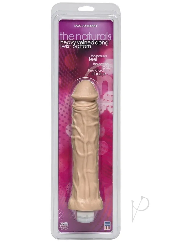 The Naturals Heavy Veined Thin Dildo 8in Vanilla Doc Johnson Dildos