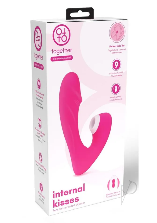 Together Toys Female Sex Toys Together Toys Internal Kisses Silicone Rechargeable Dual Stimulation Vibrator with Remote Control Pink Together Toys Female Sex Toys Together Toys Internal Kisses Silicone Rechargeable Dual Stimulation Vibrator with Remote Control Pink