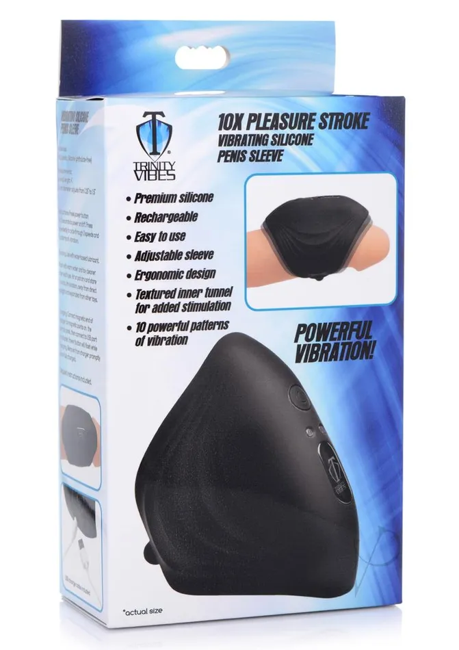 Trinity Men Male Sex Toys Trinity Men 10X Pleasure Stroke Penis Vibrating Silicone Sleeve Black Trinity Men Male Sex Toys Trinity Men 10X Pleasure Stroke Penis Vibrating Silicone Sleeve Black