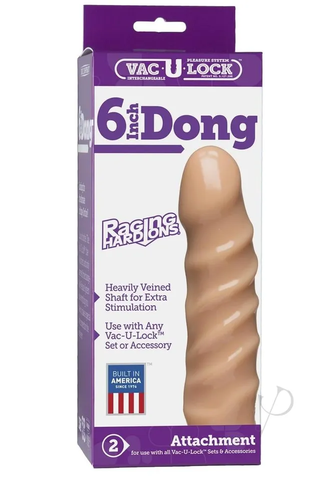 VacULock Raging HardOns Dildo 6in Vanilla Vac U Lock Dildos