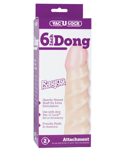 VacULock Raging HardOns Dildo 6in Vanilla Vac U Lock Dildos VacULock Raging HardOns Dildo 6in Vanilla Vac U Lock Dildos