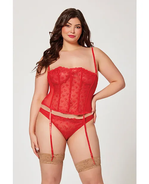 Valentines Heart Embroidered Mesh Bustier Panty Red 1X2X Seven Til Midnight Vibrators Valentines Heart Embroidered Mesh Bustier Panty Red 1X2X Seven Til Midnight Vibrators