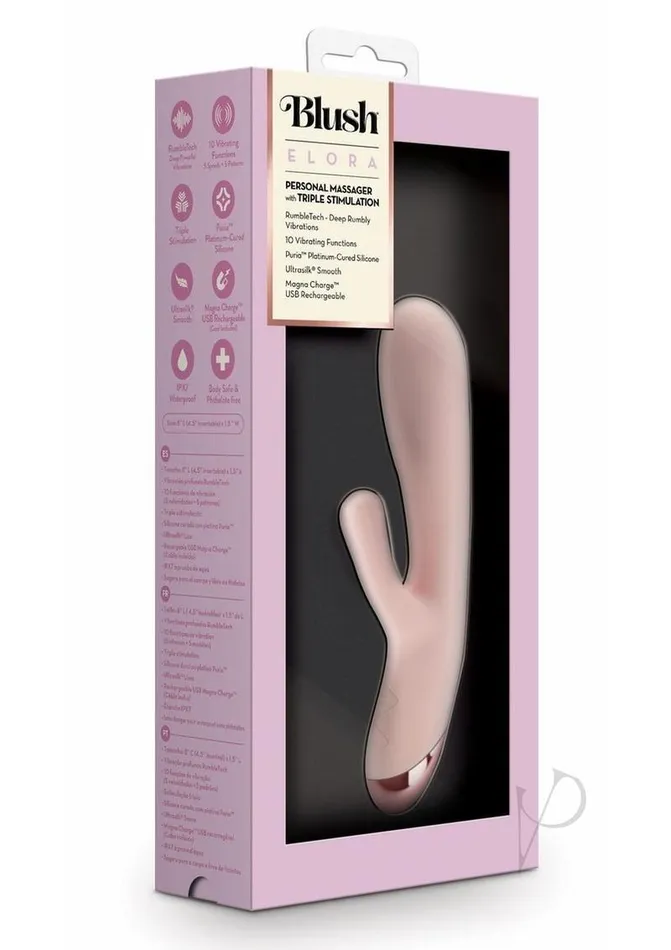 Vibrators Blush Blush Collection Elora Rechargeable Silicone Rabbit Vibrator Pink Vibrators Blush Blush Collection Elora Rechargeable Silicone Rabbit Vibrator Pink