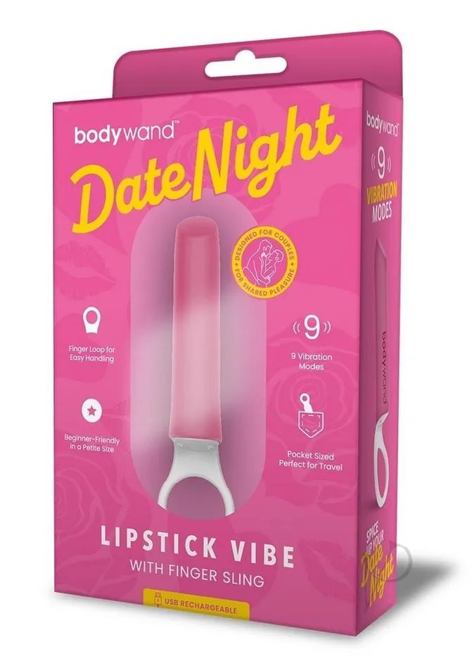 Vibrators Bodywand Bodywand Date Night Rechargeable Silicone Lipstick Vibrator PinkWhite Vibrators Bodywand Bodywand Date Night Rechargeable Silicone Lipstick Vibrator PinkWhite