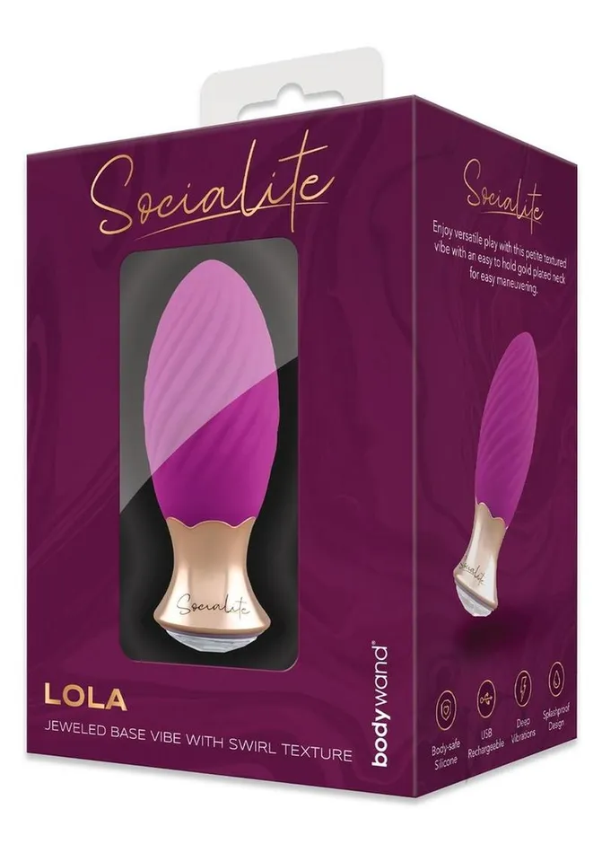 Vibrators Bodywand Bodywand Socialite Lola Rechargeable Silicone Vibrator PurpleGold Vibrators Bodywand Bodywand Socialite Lola Rechargeable Silicone Vibrator PurpleGold