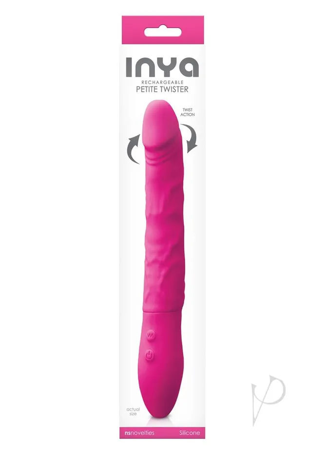 Vibrators Inya Petite Twister Silicone Rechargeable Vibrator Pink Inya