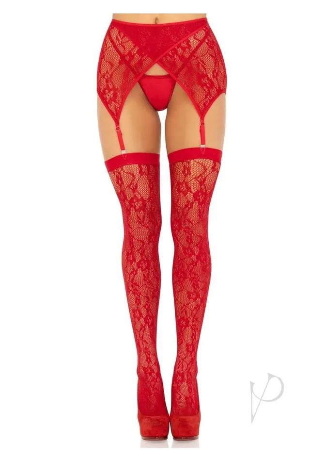 Vibrators Leg Avenue Leg Avenue Rachel Lace Thigh Highs and Crossover Garter Belt 2pc OS Red Vibrators Leg Avenue Leg Avenue Rachel Lace Thigh Highs and Crossover Garter Belt 2pc OS Red