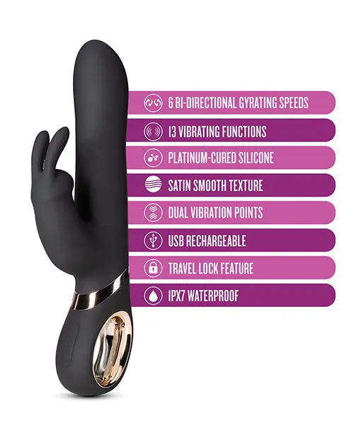 Vibrators Lush By Blush Blush Victoria Rechargeable Silicone Rabbit Vibrator Black Vibrators Lush By Blush Blush Victoria Rechargeable Silicone Rabbit Vibrator Black