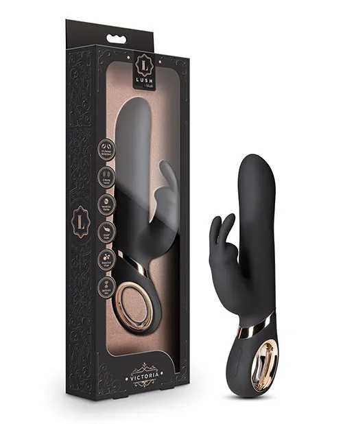 Vibrators Lush By Blush Blush Victoria Rechargeable Silicone Rabbit Vibrator Black Vibrators Lush By Blush Blush Victoria Rechargeable Silicone Rabbit Vibrator Black