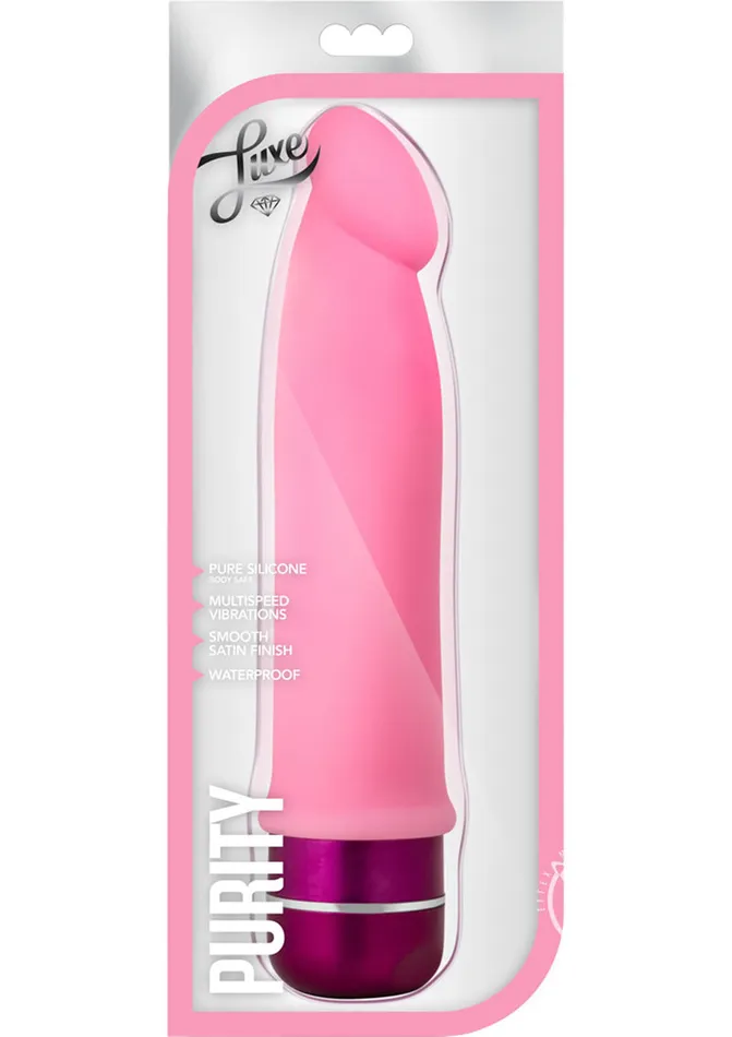 Vibrators Luxe Luxe Purity Vibrating Dildo 75in Silicone Pink