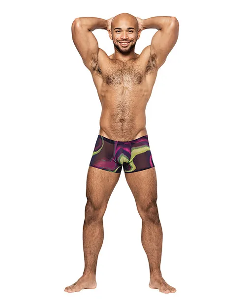 Vibrators Male Power Galactic Sheer Poly Spandex Mini Short Multi Color XL Vibrators Male Power Galactic Sheer Poly Spandex Mini Short Multi Color XL